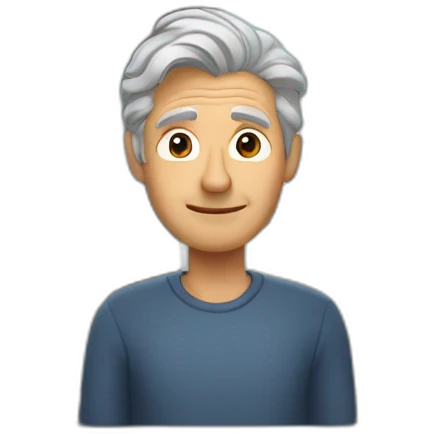 Grey haired Man looking out window emoji