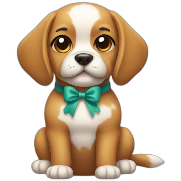 Dog with bow emoji