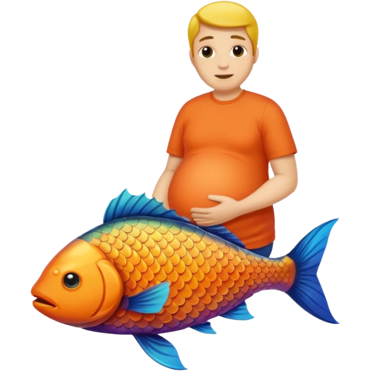Pregnant man fish emoji
