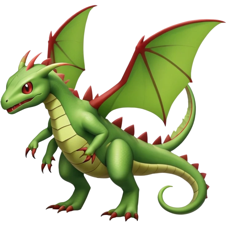 Flygon-Larvitar-Fraxure-hybrid-creature, (full body) emoji