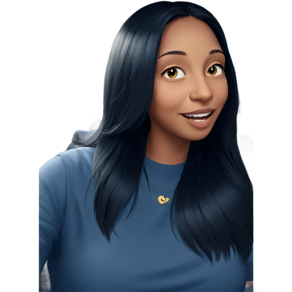 smiling girl with long hair emoji