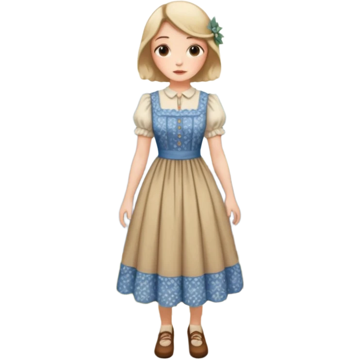 Cottagecore style realistic highly detailed with vintage material dress emoji