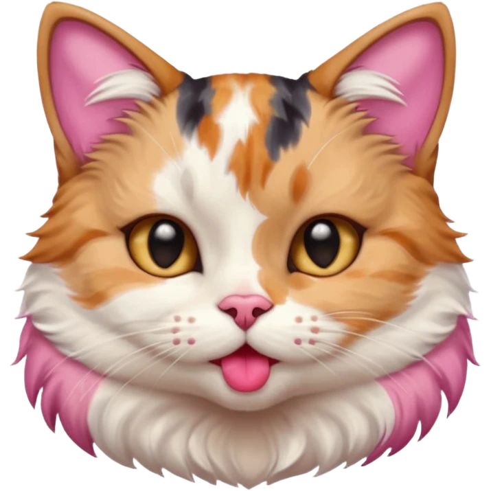 A cat blowing real human kises emoji