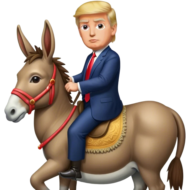 Trump riding a donkey  emoji