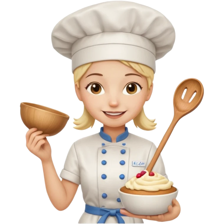 cute baking emoji
a girl chef
a whisker
a bowl emoji