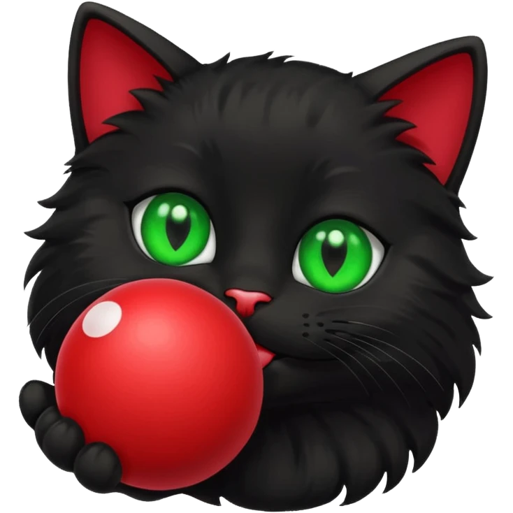 happy black cat playing with ball emoji