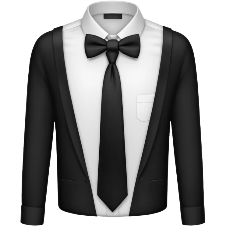 white shirt & black tie (without face, just clothes) emoji