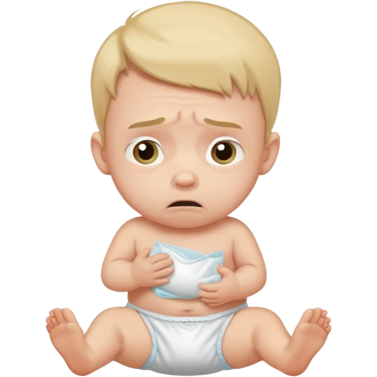 guy in a diaper saying that he needs a diaper change emoji