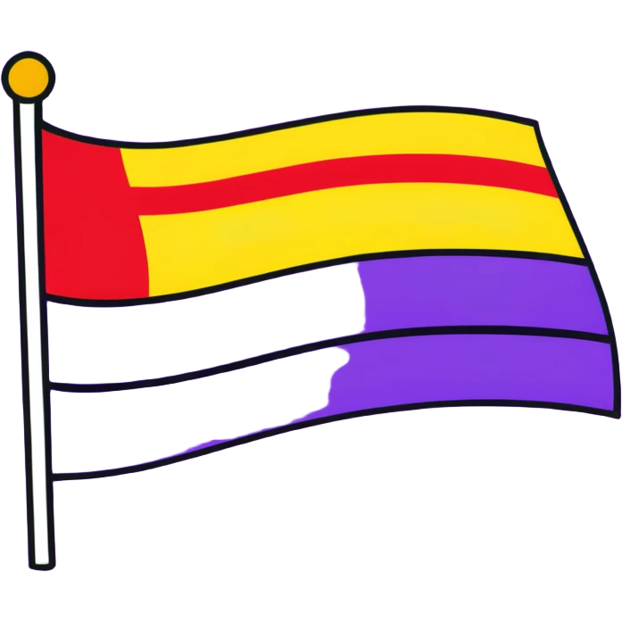 Flag with three horizontal bands - red, yellow, and violet emoji