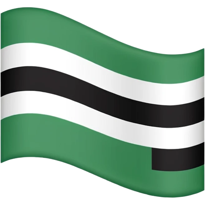 Make the flag of the Ural Republic, white, green, black emoji