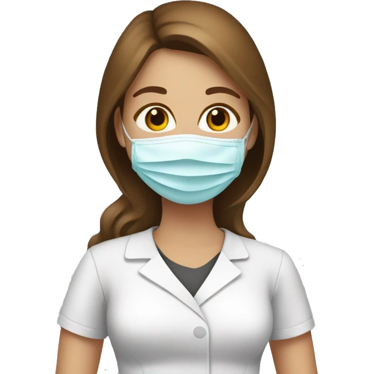 The girl in the nursing mask is brown-haired emoji