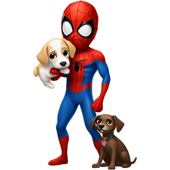 spider-man holding a dog  emoji