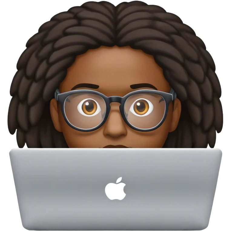 african american tech laptop with glasses emoji