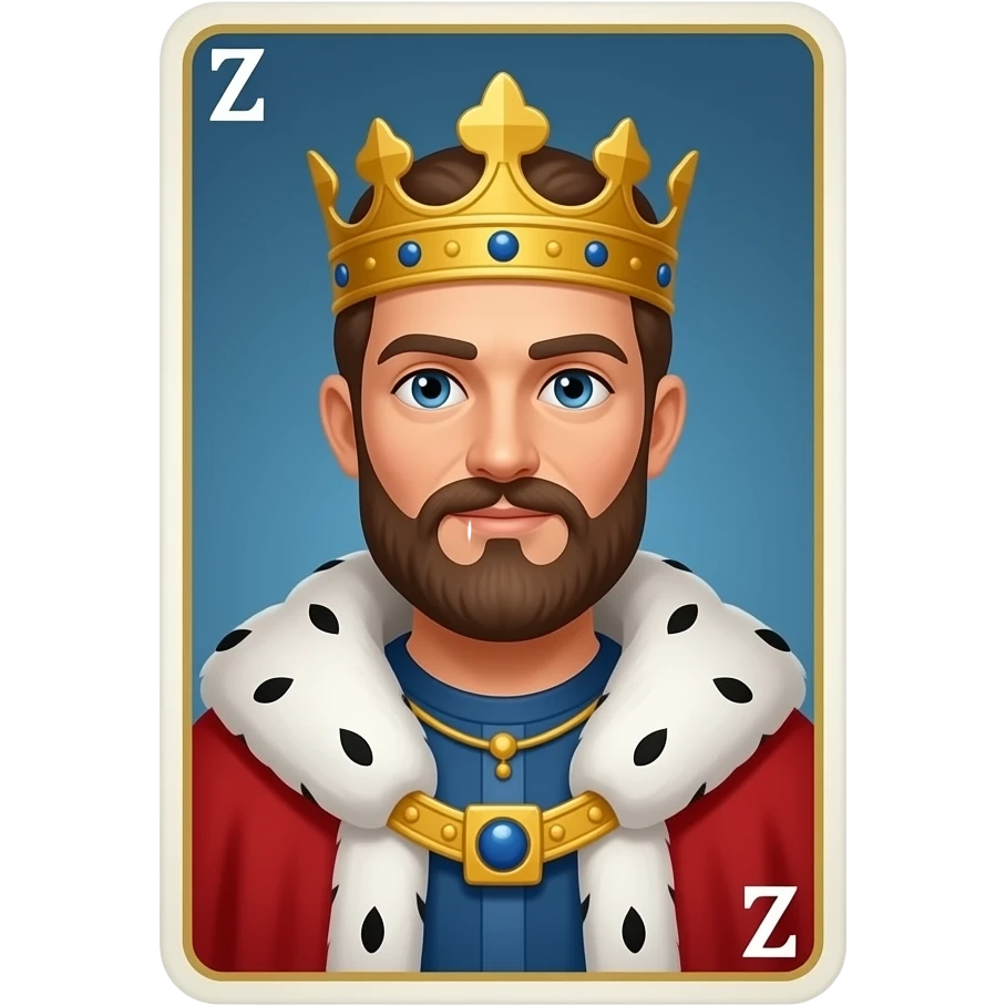 different medieval King inside Tarot Card emoji