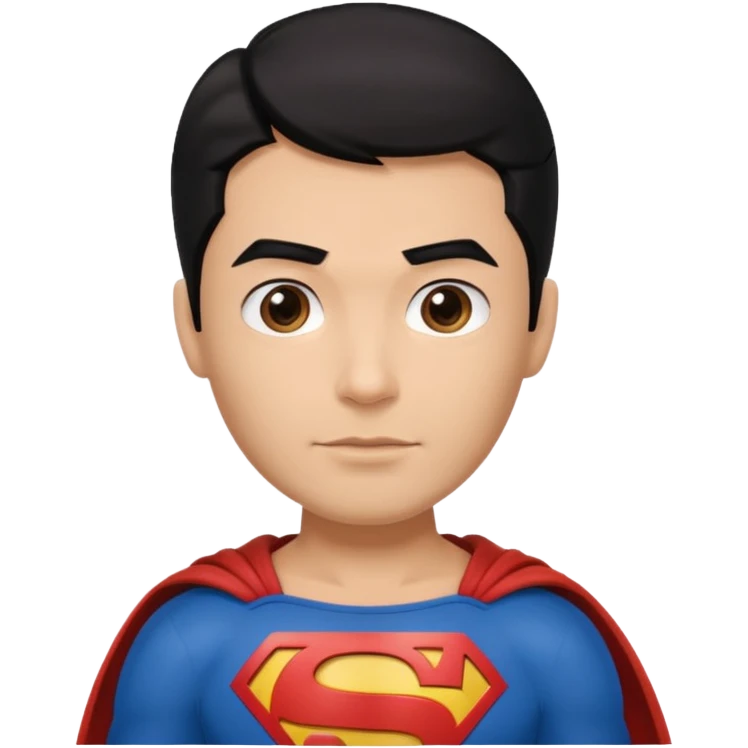 black haired man in superman clothes emoji