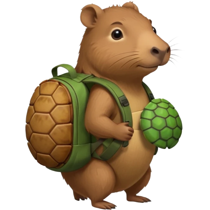 Capibara con mochila de tortuga  emoji