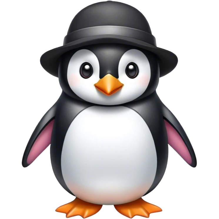 Penguin wearing hat emoji
