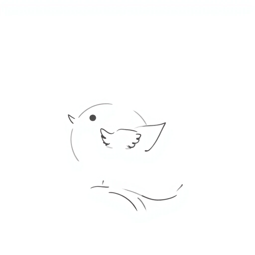 small songbird with round body perched singing emoji