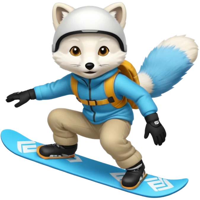 Snowboarder Arctic Fox emoji