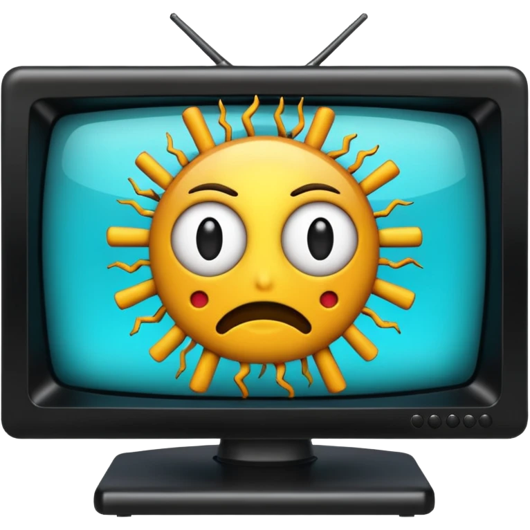 Una televisión con virus emoji
