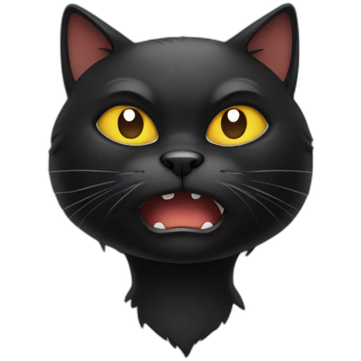 angry black cat emoji
