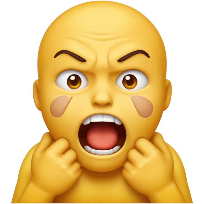 yellow emoji choking himself out in anger emoji
