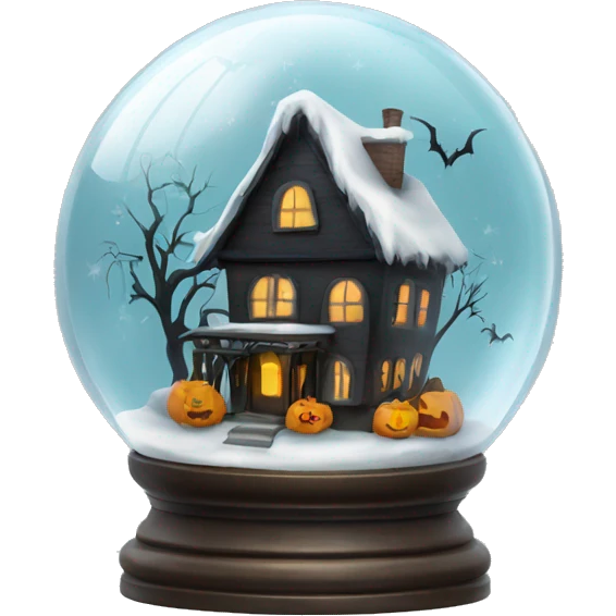 halloween snow globe, house, 4k, no background emoji