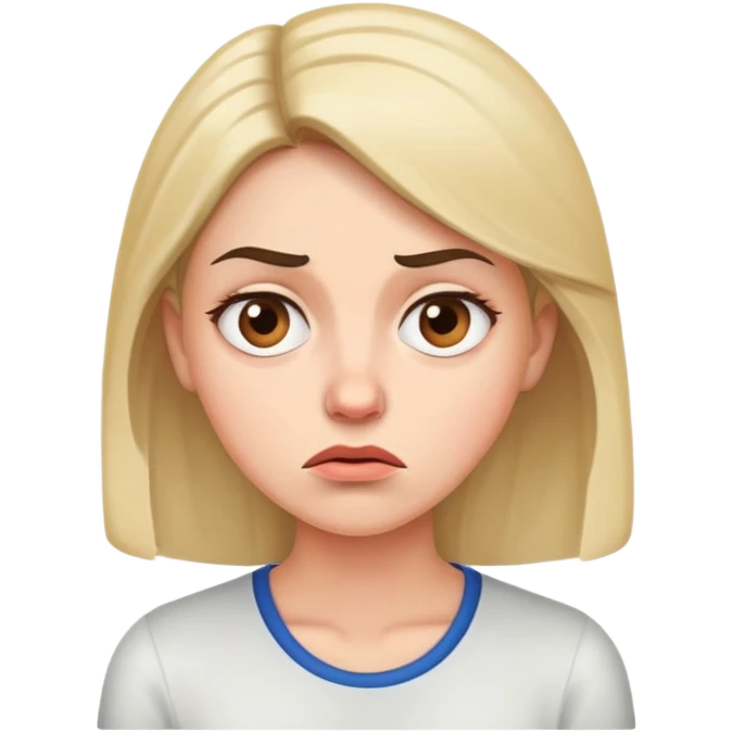 Woman with hand on cheek, confused facial expression with raised eyebrow emoji