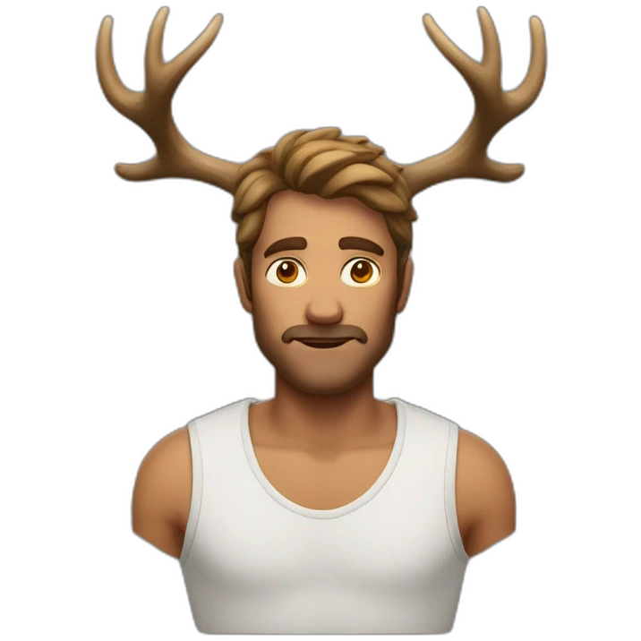 man with deer horns emoji