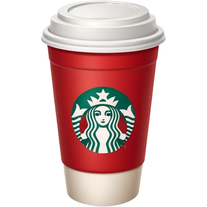 red starbucks cub with white lid emoji