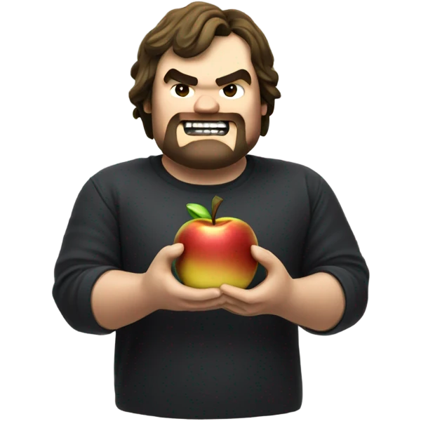 Jack black eating a Minecraft golden apple emoji