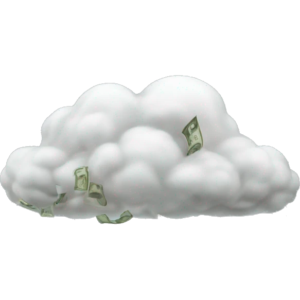 Rain of money falls from a cloud emoji