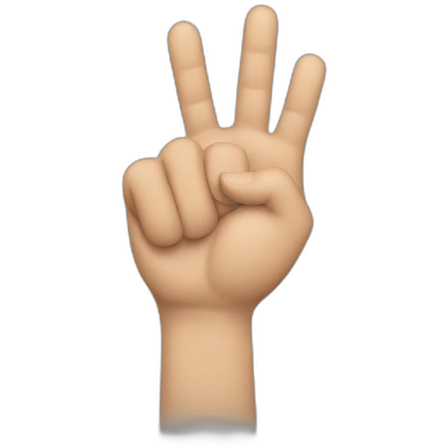 Hombre saludando con el brazo en alto las manos con los.dedos unidos y leventemnte inclinados emoji