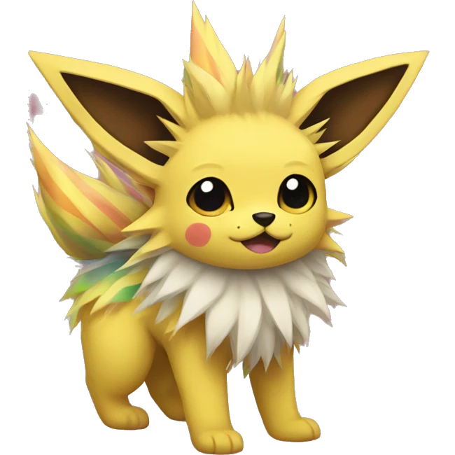 Jolteon with colorful stripes emoji