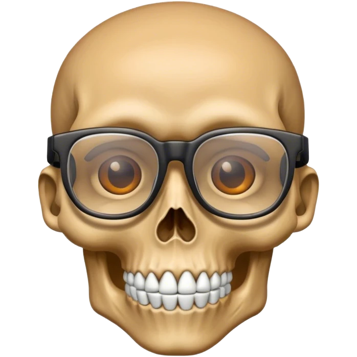 un esqueleto con lentes emoji