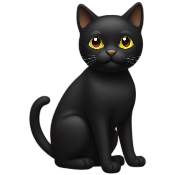 black cat making poop emoji