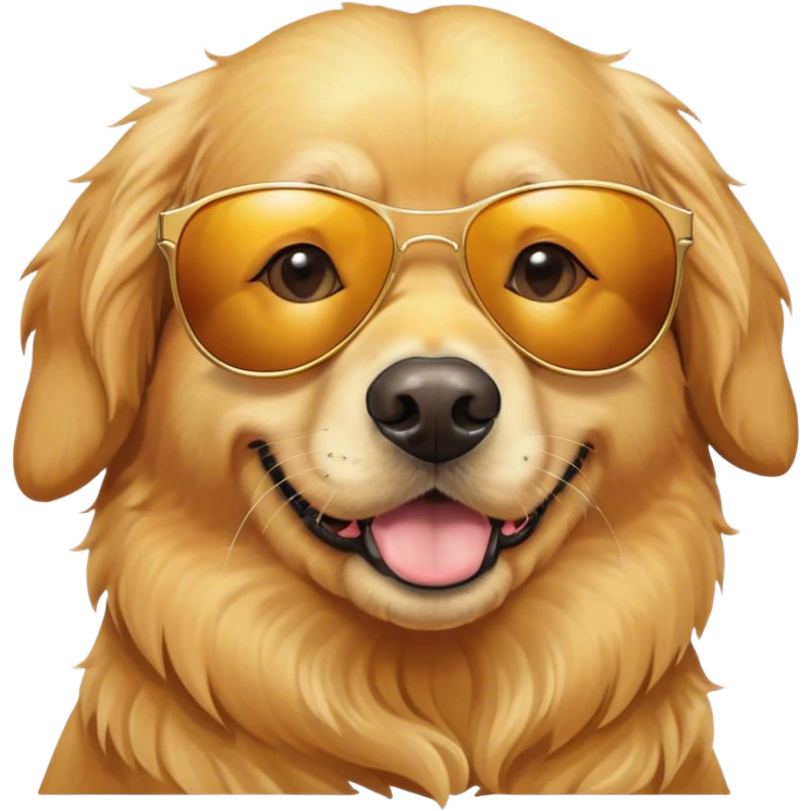 Old Golden retriever wearing sunglasses emoji