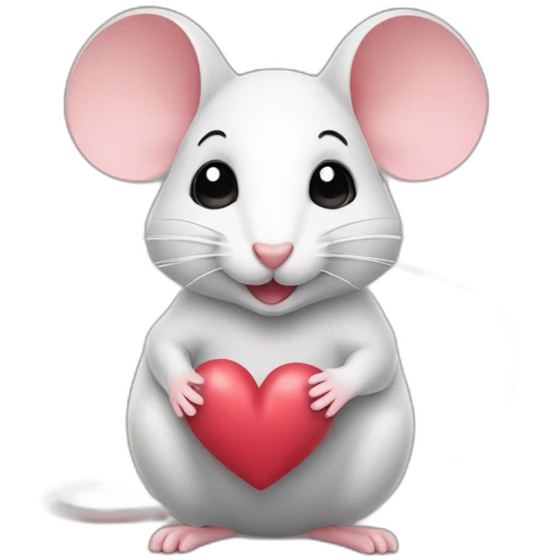 Cute mice in heart shape emoji