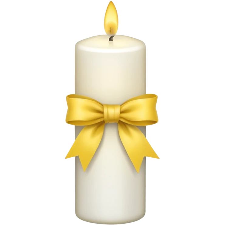 white candle with a yellow ribbon emoji