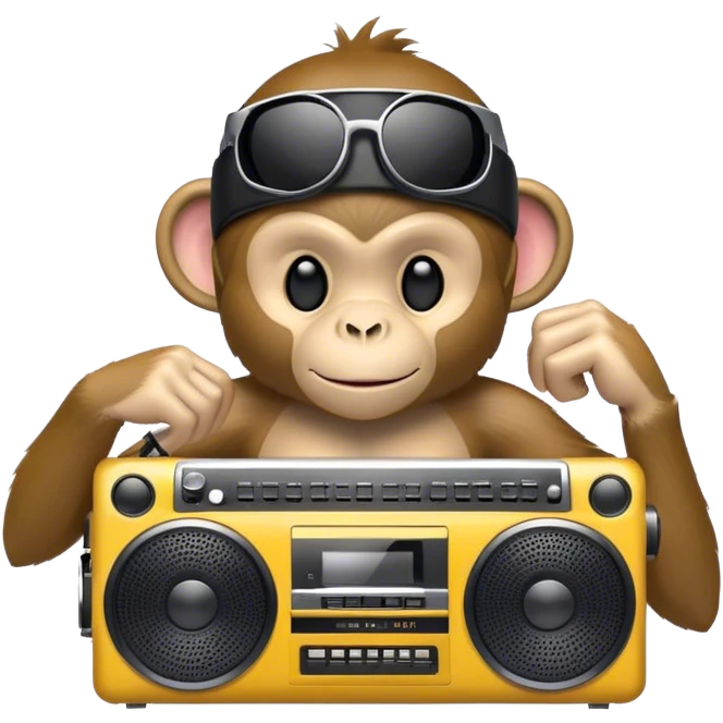 Monkey holding a boombox emoji