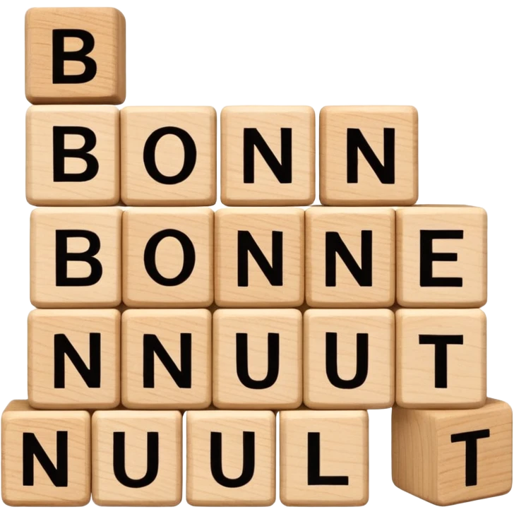 les mots 'Bonne Nuit' écrits en français avec les personnages du jeu Homescapes emoji
