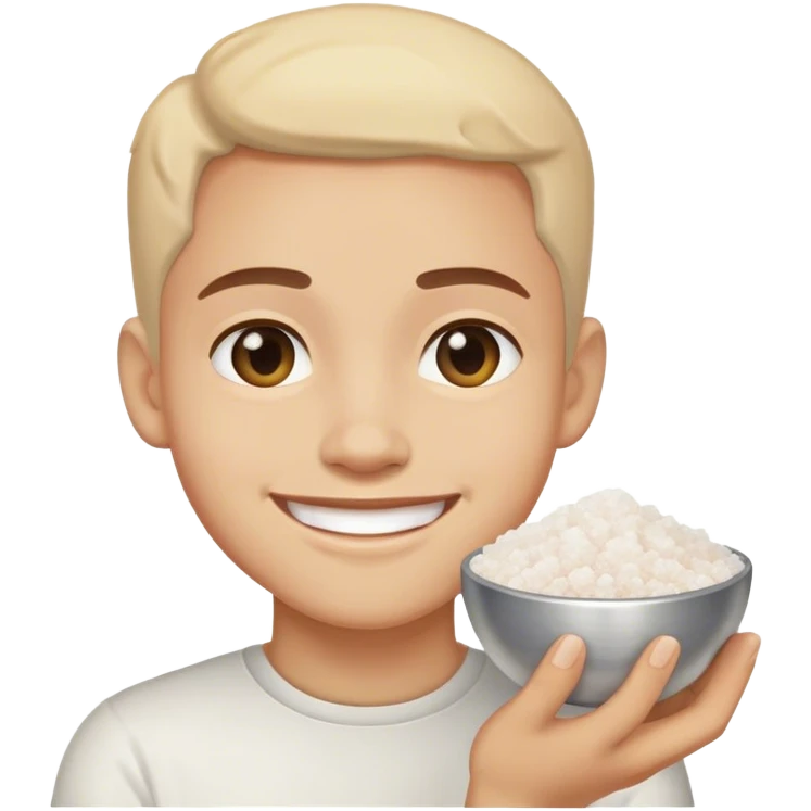Happy emoji with salt emoji