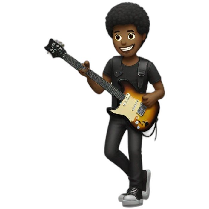 guitarist man playing black electric guitar emoji