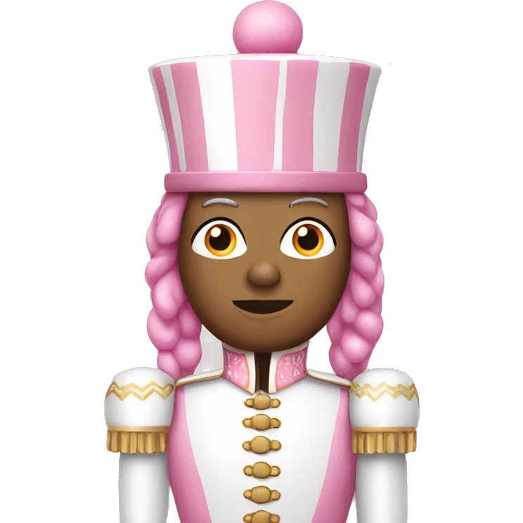 Pink and white nutcracker with pink hair  emoji