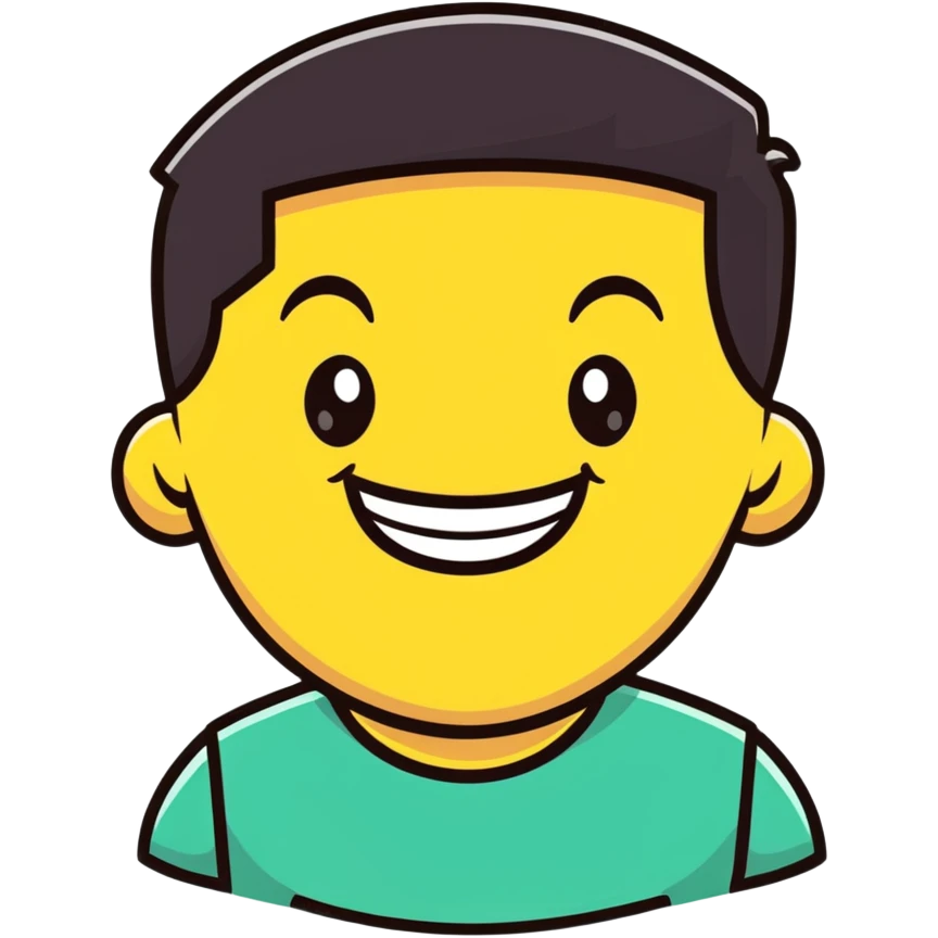 man with a wide smile and square jaw emoji