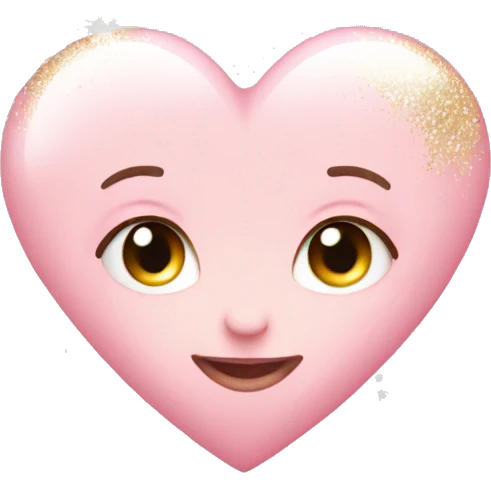 baby pink heart with white gold sparkles emoji