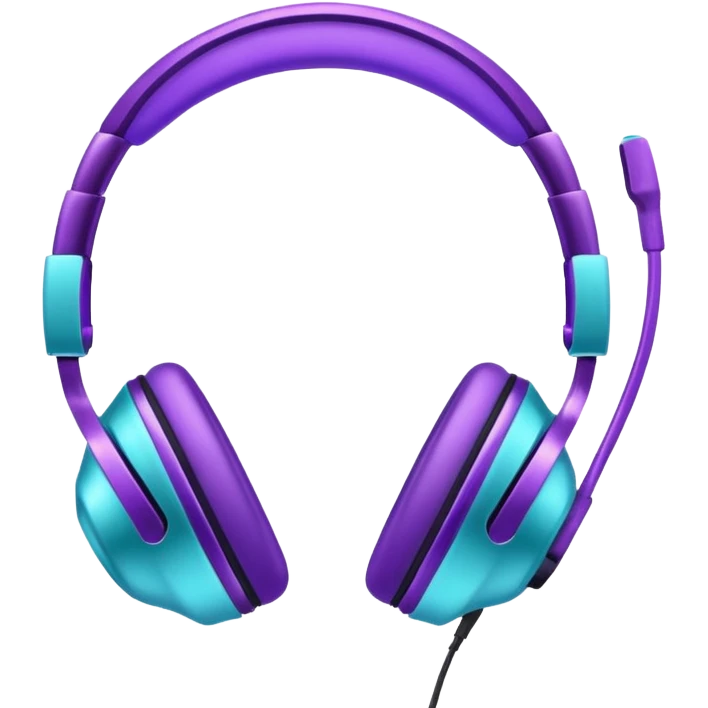 Glitter Purple and Cian headset emoji