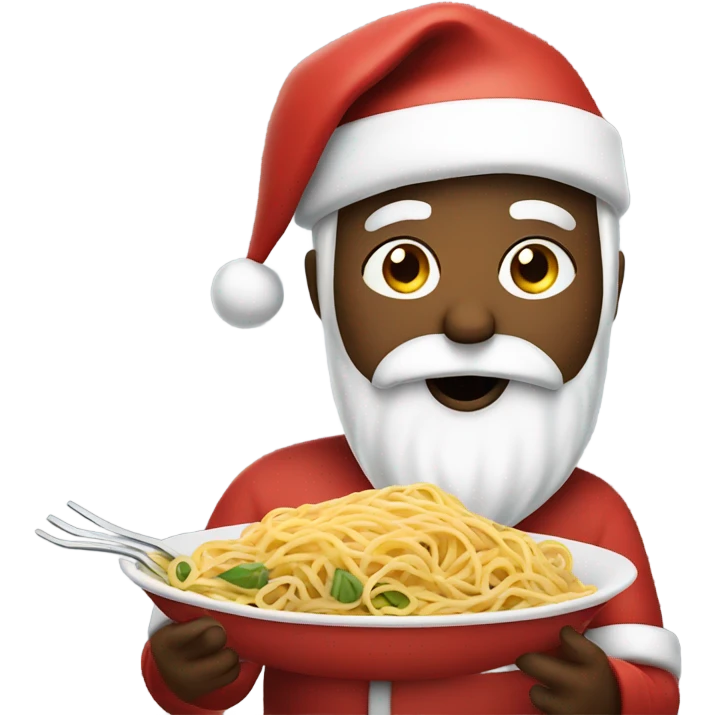 Santa eating spaghetti  emoji