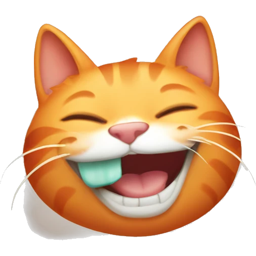 orange cat laughing emoji