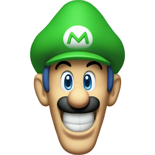inverted luigi from mario screaming emoji